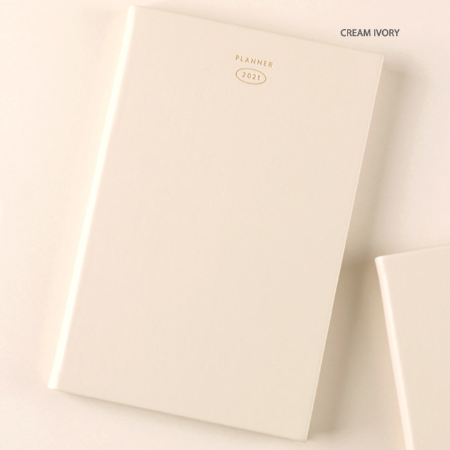 Cream ivory - Dash And Dot 2021 Aesthetic large dated weekly diary planner