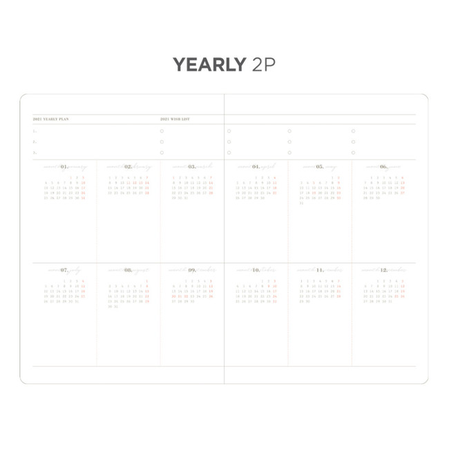 Yearly plan - After The Rain 2021 Dot your day dated weekly diary planner