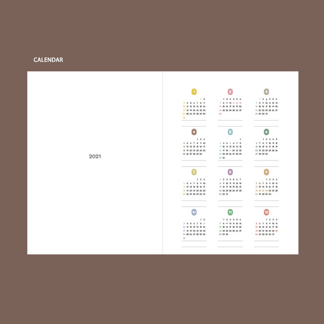 Calendar - Gunmangzeung 2021 The memo dated weekly diary planner