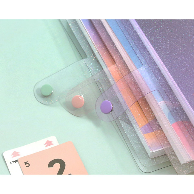 Snap closure - Twinkle transparent A5 6 ring binder cover
