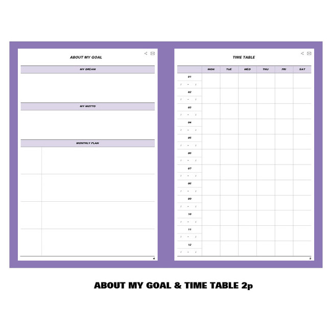 About my goal & time table - Ardium Color point smart dateless study planner