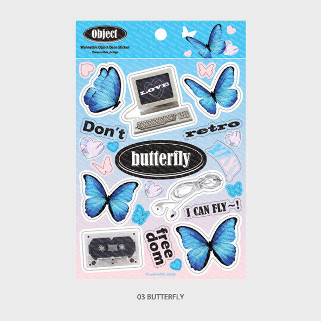 03 Butterfly - Wanna This Object removable deco sticker