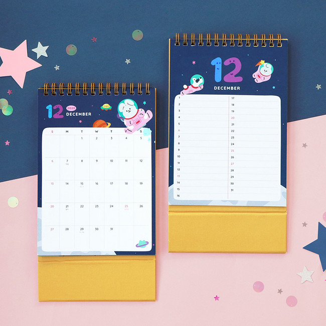 Cute illustration - ICONIC 2021 Witty dated monthly desk calendar