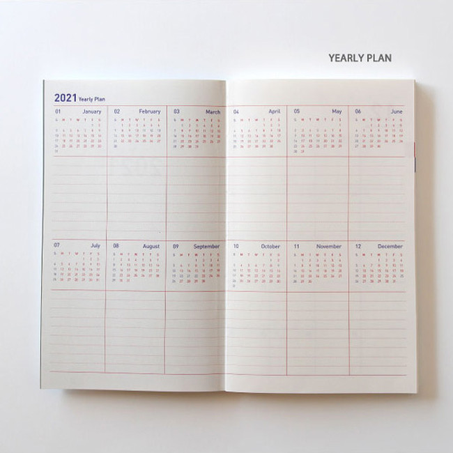 Yearly plan - Jam Studio 2021 One fine day dated weekly diary planner