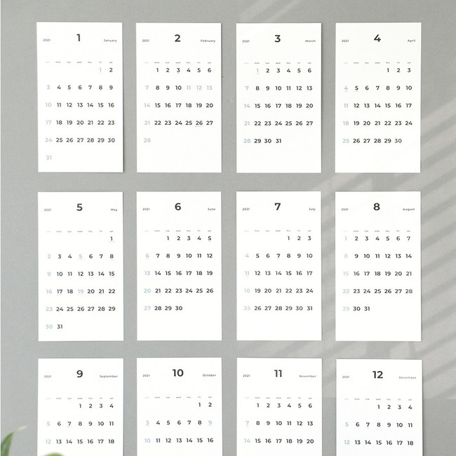 Monthly calendar(back) - PAPERIAN 2021 Goal tracker dated monthly planner