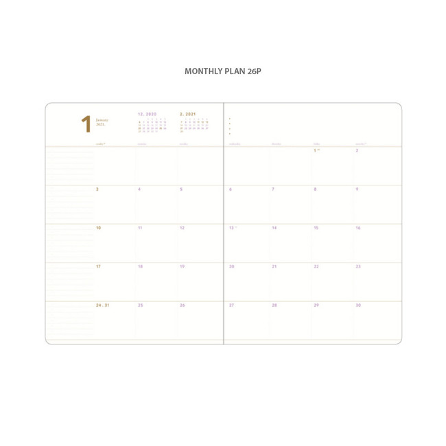 Monthly plan - 2021 Notable memory A4 dated weekly planner