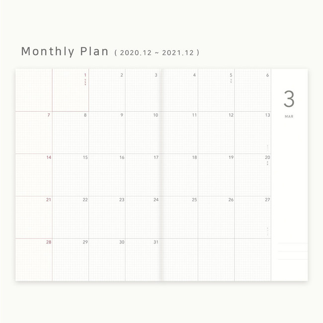 Monthly plan - Eedendesign 2021 Hello month A5 dated monthly planner