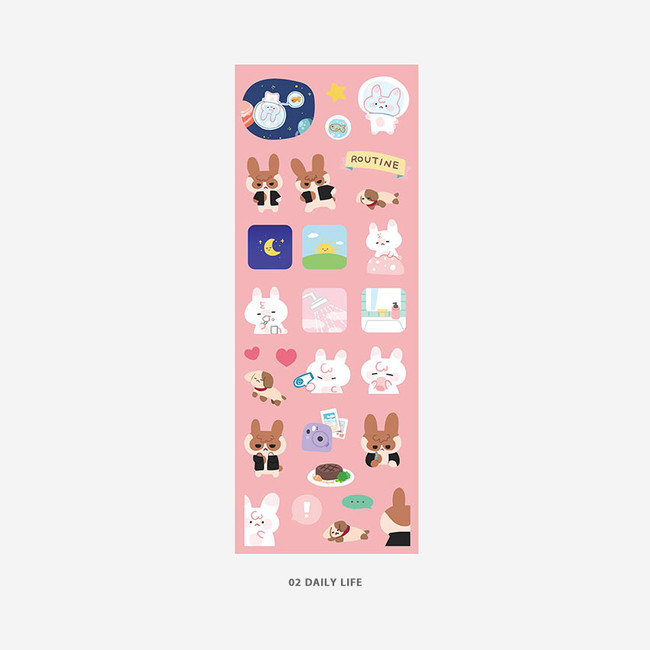 02 Daily life - PLEPLE Bunny life paper removable sticker