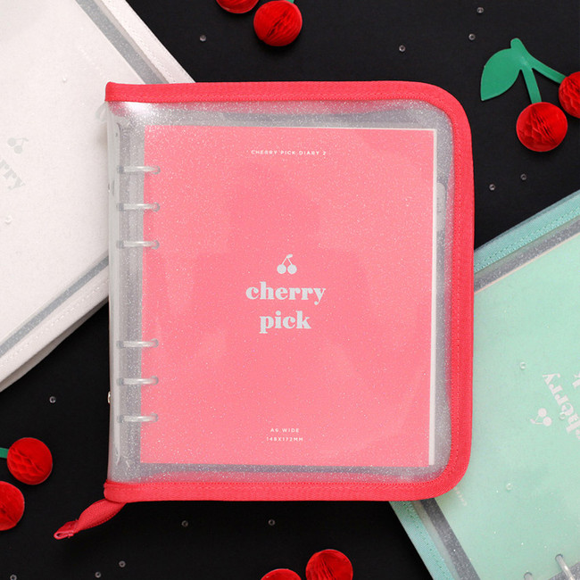 2NUL Cherry pick wide A6 zipper 6-ring undated weekly diary