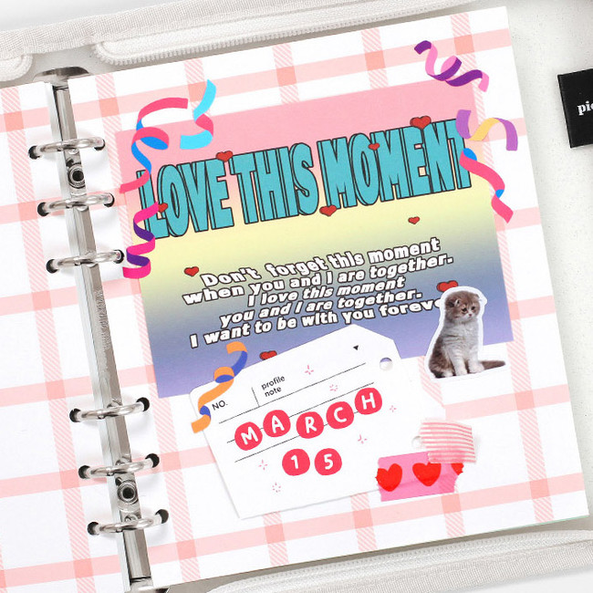 Free note - 2NUL Cherry pick wide A6 zipper 6-ring undated weekly diary