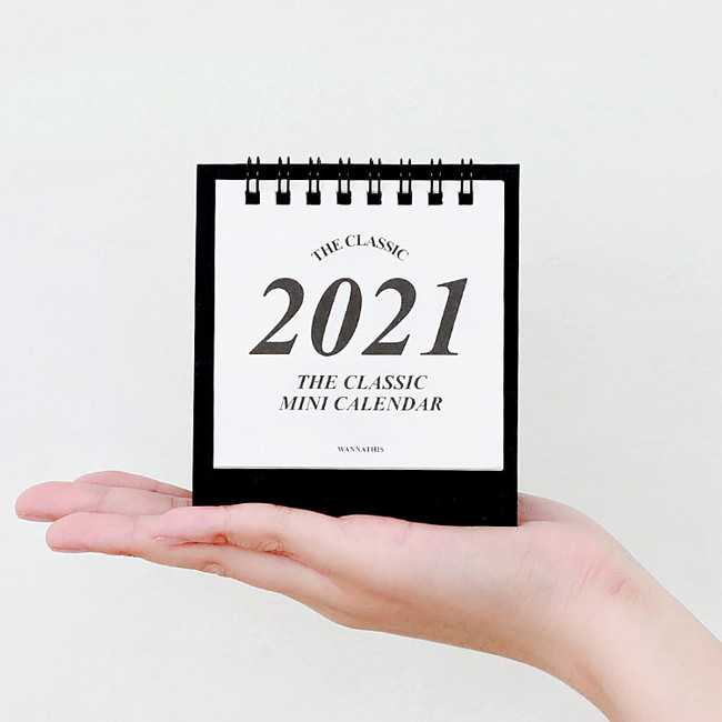 Small size - Wanna This 2021 Classic mini dated monthly desk calendar