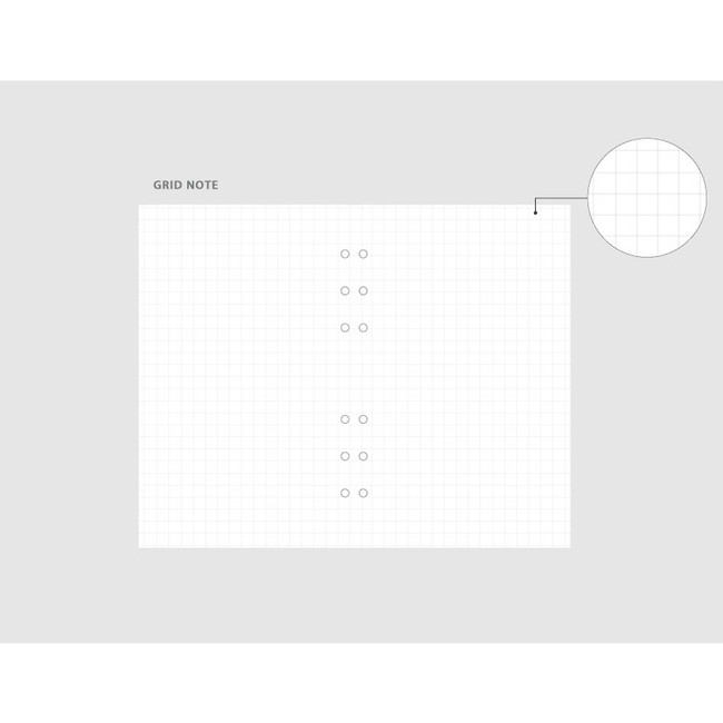 Grid note - Second Mansion Cherry me A5 6-ring dateless weekly diary