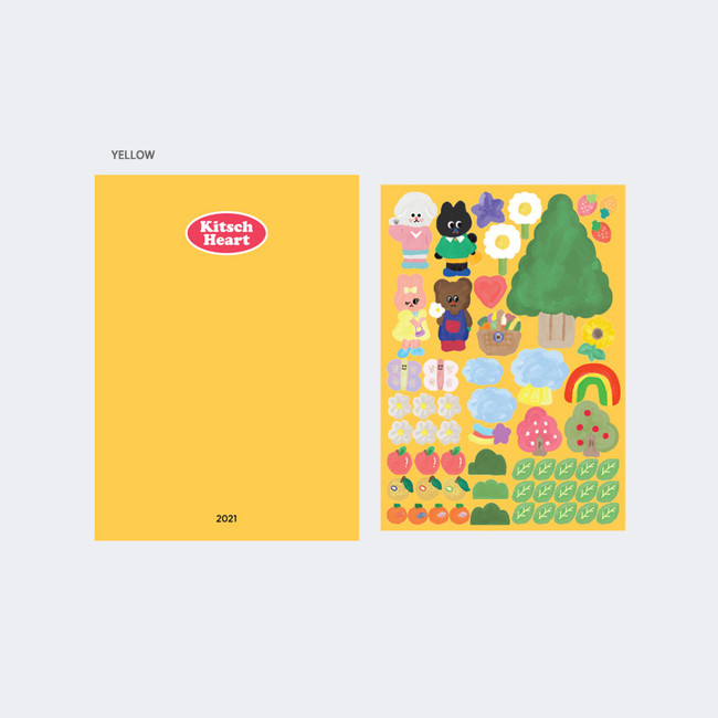 Yellow - GMZ 2021 Kitsch heart dated weekly diary planner