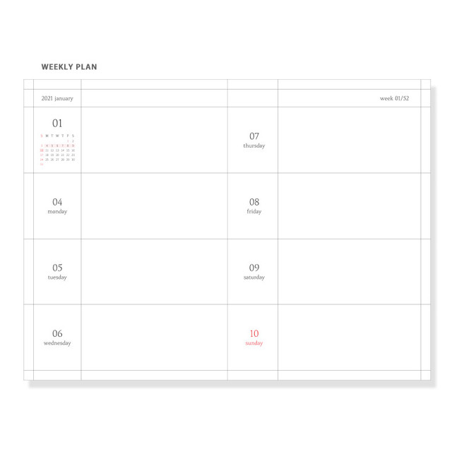 Weekly plan - Wanna This 2021 Delight log dated weekly diary planner