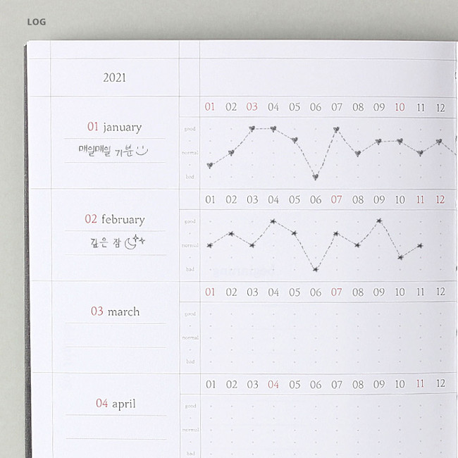 Log - Wanna This 2021 Delight log dated weekly diary planner