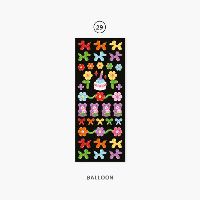 29 Balloon - Second Mansion Hologram confetti removable sticker seal 25-30