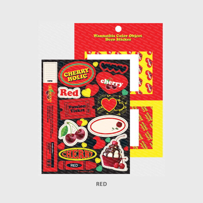 Red - Wanna This Color object removable deco sticker