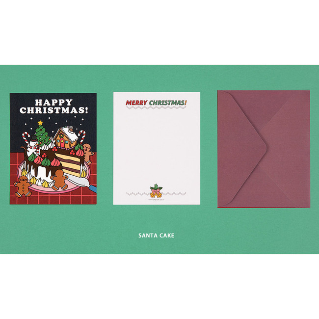 Santa cake - Ardium Merry Christmas card and envelope set