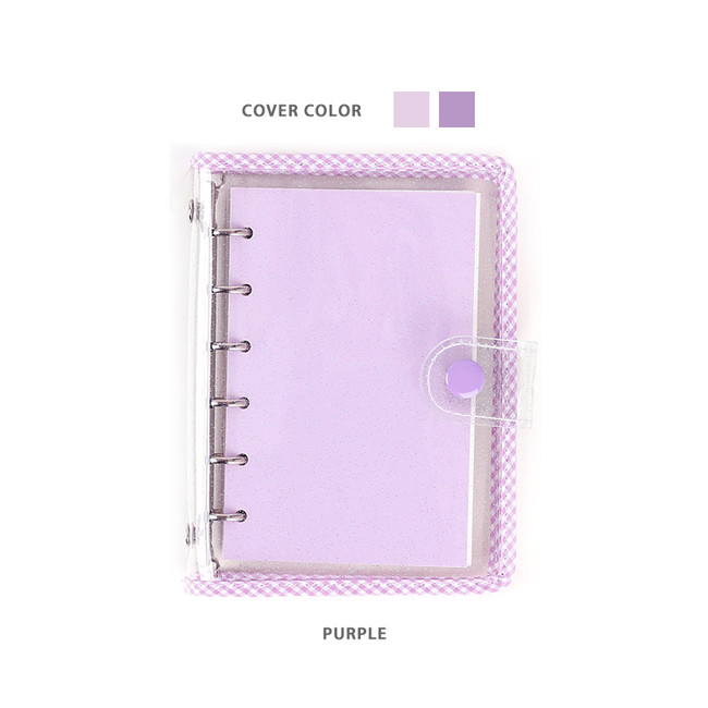 Purple - Wanna This Picnic check A7 6-ring dateless monthly planner