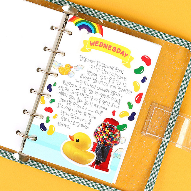 Blank - Wanna This Picnic check A7 6-ring dateless monthly planner