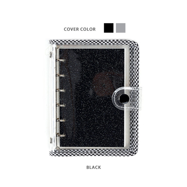 Black - Wanna This Picnic check A7 6-ring PVC binder