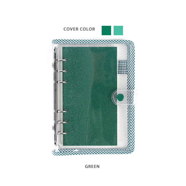 Green - Wanna This Picnic check A6 6-ring PVC binder