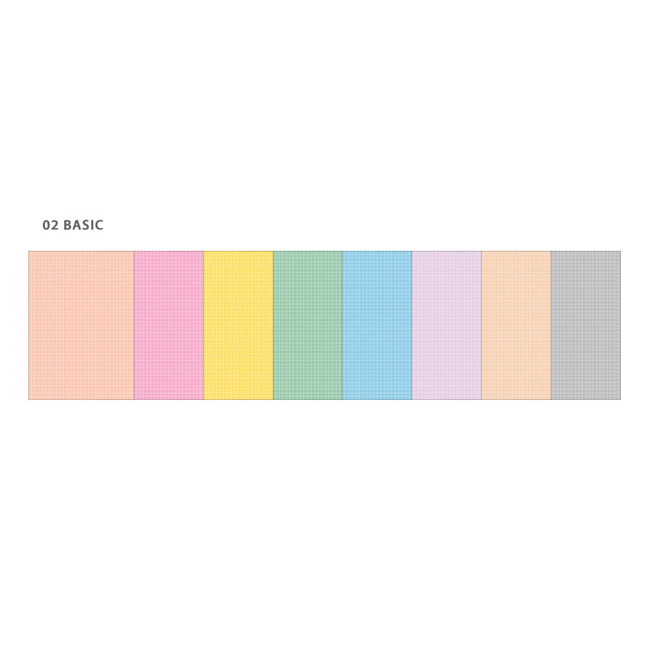 Basic - Wanna This Palette grid A5 size 6 holes paper refills set