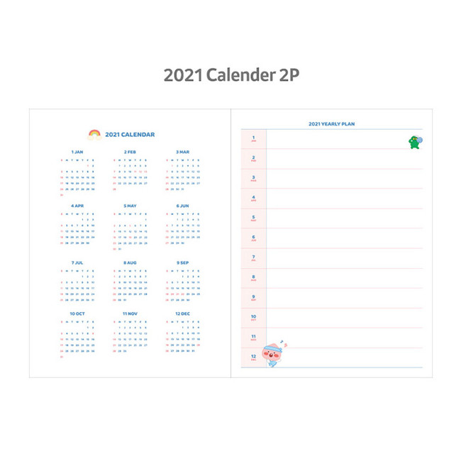 Calendar - Kakao Friends 2021 Friends bookmark dated weekly diary