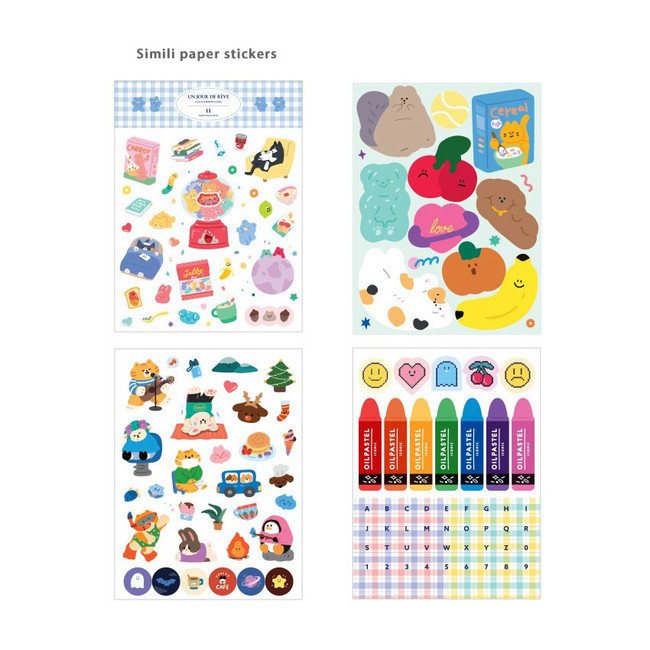 4 Vellum paper sticker - ICONIC Diary deco sticker 9 sheets in one set ver11