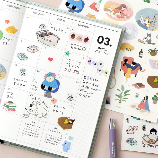 Usage example - ICONIC Diary deco sticker 9 sheets in one set ver11