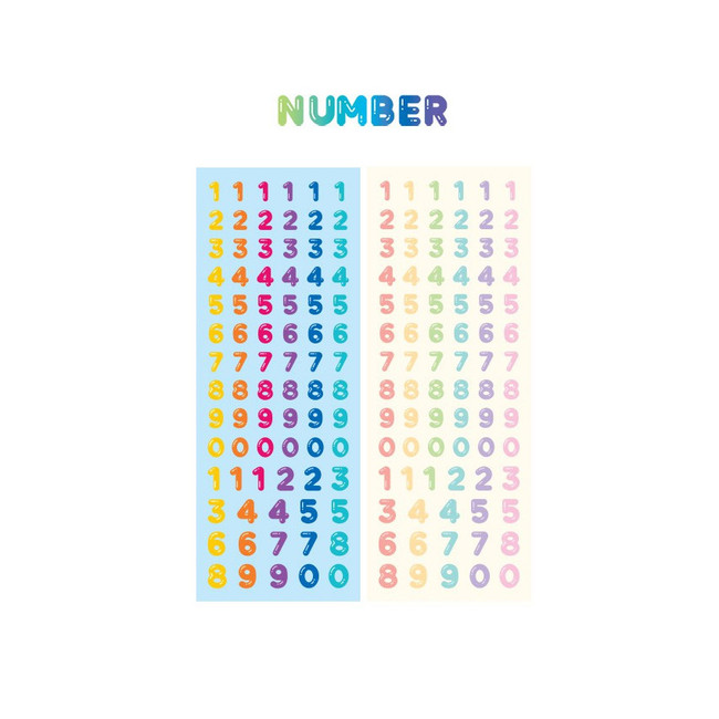 Number sticker - ICONIC Jelly Alphabet and Number glitter sticker set