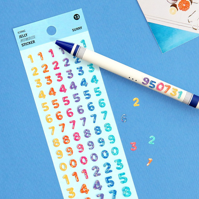 ICONIC Jelly Alphabet and Number glitter sticker set