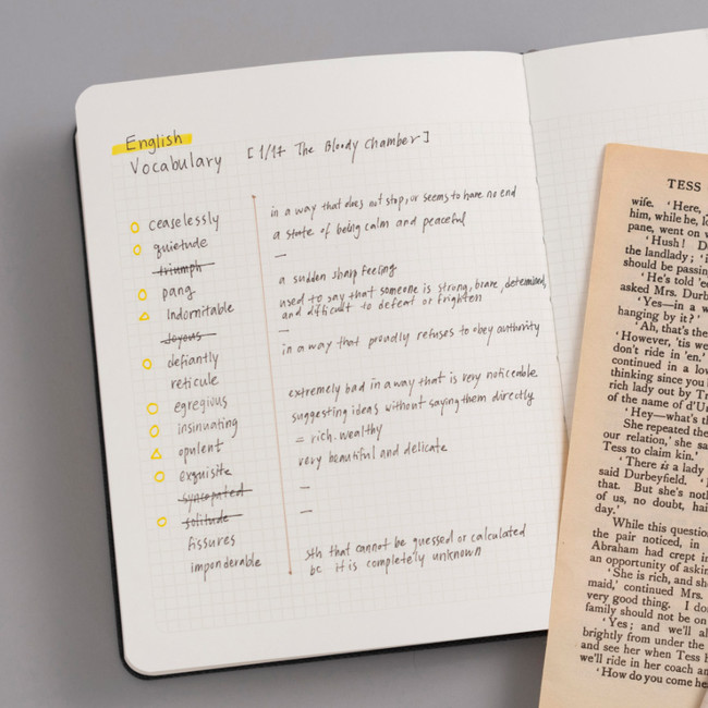 Usage example - Byfulldesign Making memory small and wide grid notebook