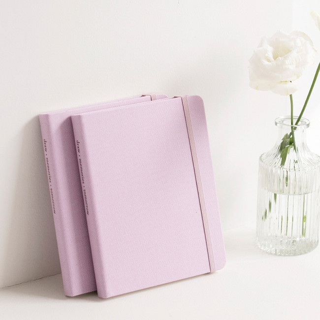 Pink Lavender - Byfulldesign Making memory small and wide blank notebook