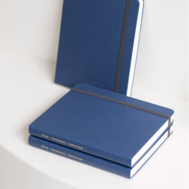 Evening blue - Byfulldesign Making memory small and wide blank notebook
