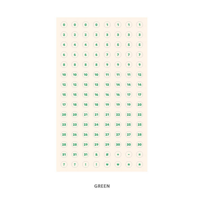 Green - Indigo 31 days paper circle sticker