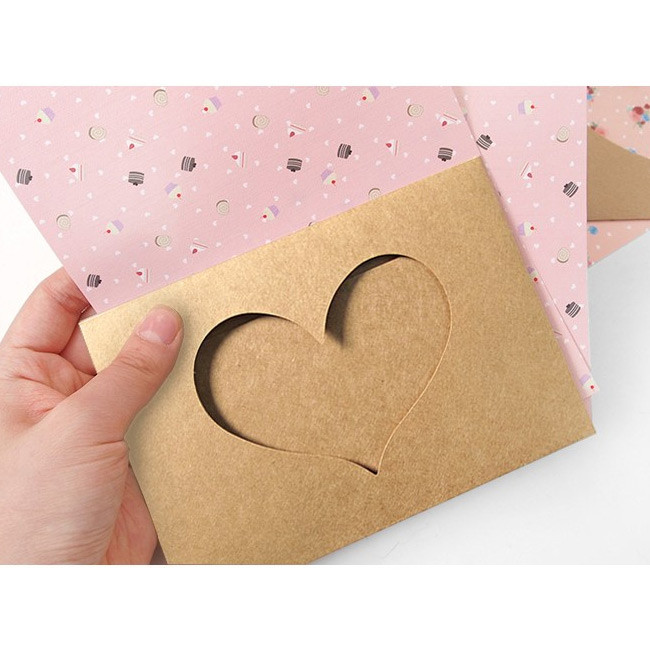 Heart envelopes - 2young Heart point letter and envelope set
