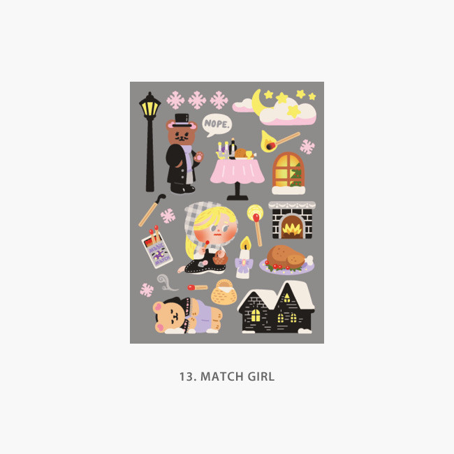 13 Match girl - Project fairy tale my juicy bear removable sticker 9-16