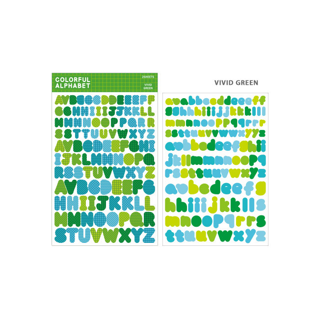 Vivid Green - Bookfriends Colorful Alphabet translucent sticker set