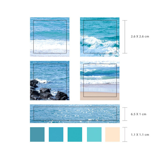 Size - Meri Film Ocean color chips translucent sticker set