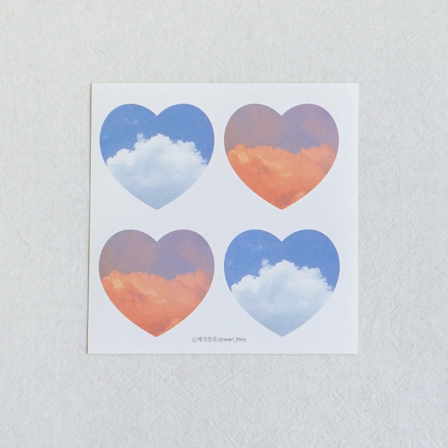 Meri Film Sky and Cloud heart paper sticker set