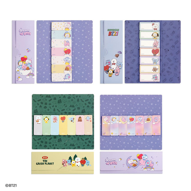 BT21 Sticky index bookmark set