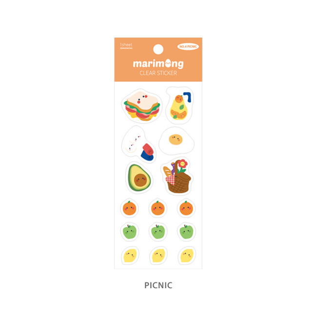 Picnic - Flying Whales Marimong PVC clear sticker