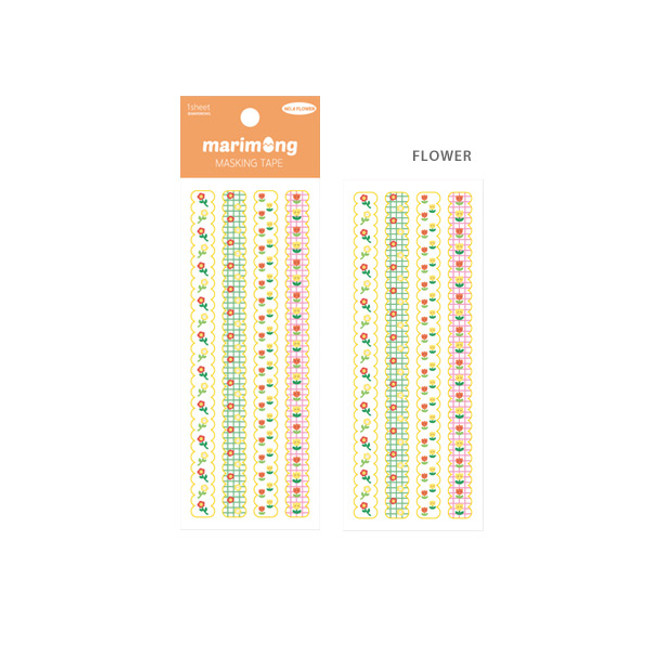 Flower - Flying Whales Marimong cute masking deco sticker seal