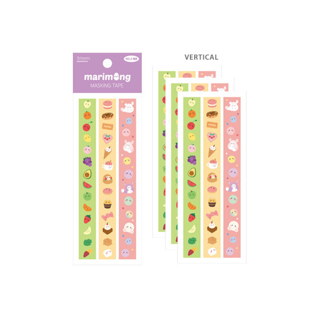 Vertical - Flying Whales Marimong cute masking deco sticker seal