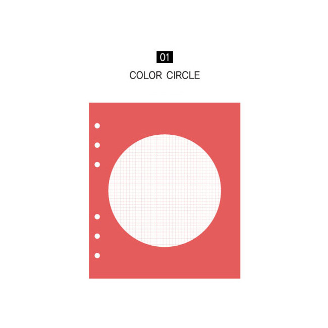 Color circle - Jam Studio Circle grid wide A6 6 ring notepaper refill set