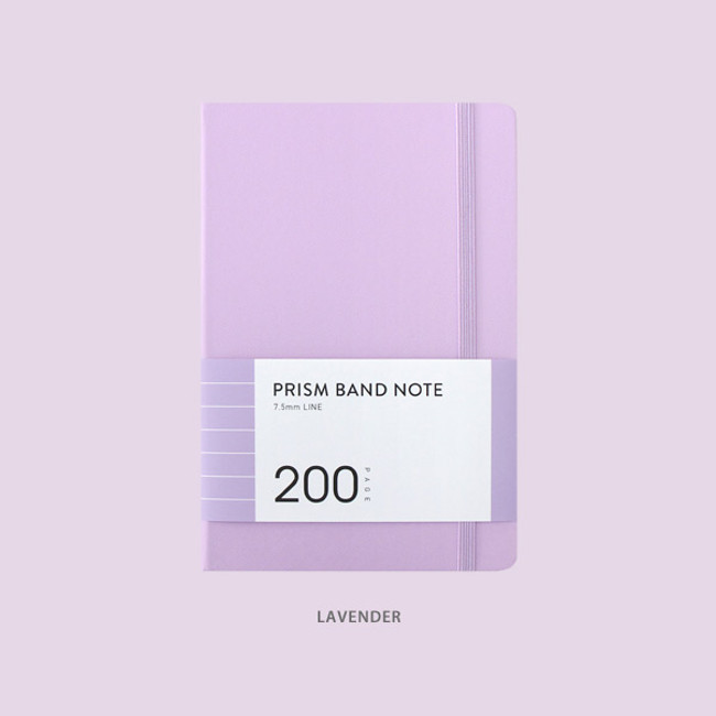 Lavender - Indigo Prism 200 hardcover lined notebook with elastic band