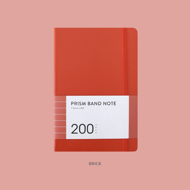 Brick - Indigo Prism 200 hardcover lined notebook with elastic band