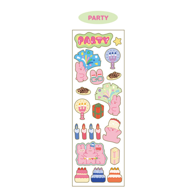 Party - DESIGN GOMGOM Reeli gold line clear sticker