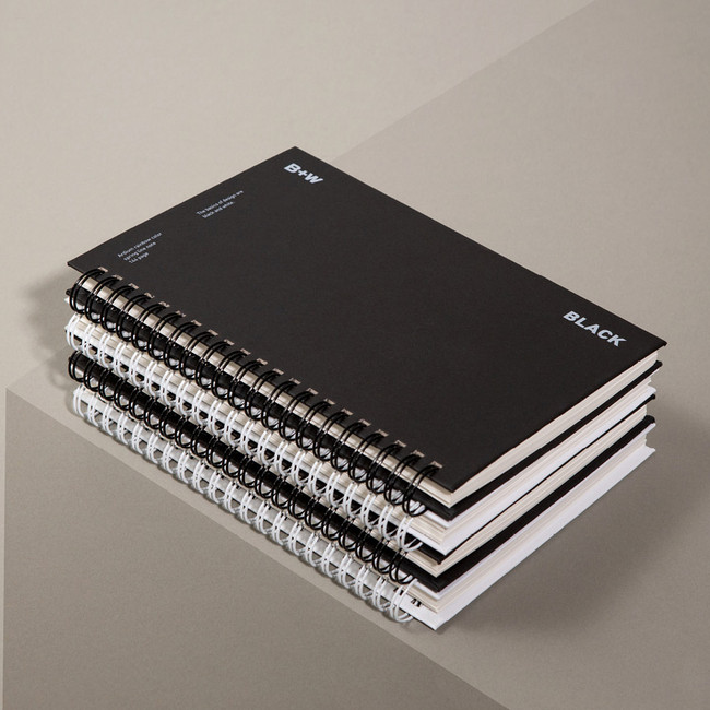 Ardium B+W wire bound hardcover lined notebook